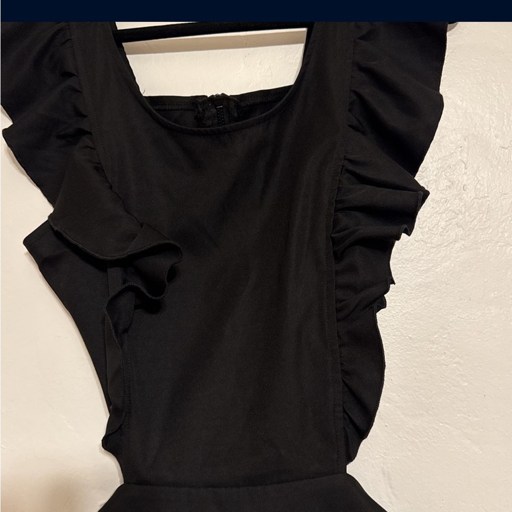 Black Ruffled Romper - Picture 2 of 3